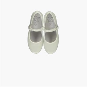 Mary Jane Girl dress Shoes Ivory leather